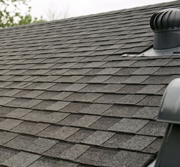 Roof turbine vents on a new shingle roof